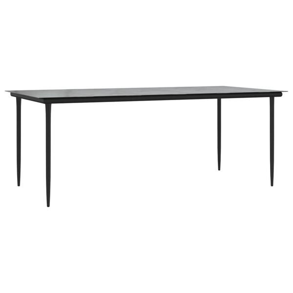 vidaXL 7 Piece Garden Dining Set Black Textilene and Steel