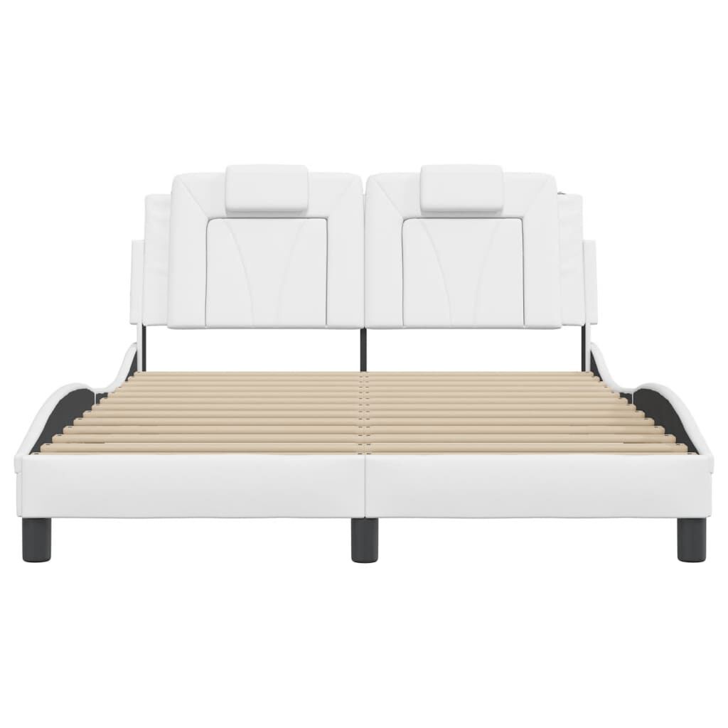 vidaXL Bed Frame without Mattress White 137x190 cm Faux Leather