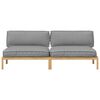 vidaXL Sofa Set with Cushion Plain Manual 2 pcs Grey Solid Acacia Wood