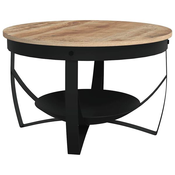 vidaXL Coffee Table Ø68x43 cm Rough Mango Wood