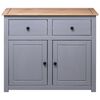 vidaXL Sideboard Grey 93x40x80 cm Solid Pinewood Panama Range