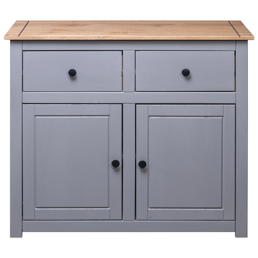 vidaXL Sideboard Grey 93x40x80 cm Solid Pinewood Panama Range