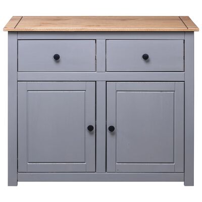 vidaXL Sideboard Grey 93x40x80 cm Solid Pinewood Panama Range