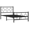 vidaXL Metal Bed Frame without Mattress with Footboard Black 100x200cm