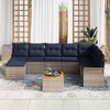 vidaXL Garden Sofa Set 9 pcs Grey Poly rattan