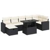 vidaXL 8 Piece Garden Sofa Set with Cushions Black Poly Rattan