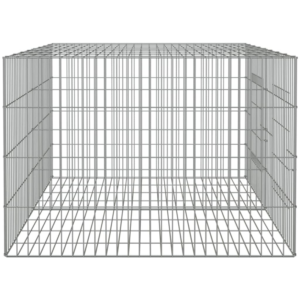 vidaXL 2-Panel Rabbit Cage 110x79x54 cm Galvanised Iron