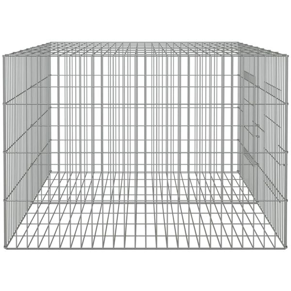 vidaXL 2-Panel Rabbit Cage 110x79x54 cm Galvanised Iron