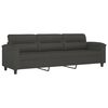 vidaXL 3-Seater Sofa with Pillows&Cushions Dark Grey 210 cm Microfibre Fabric