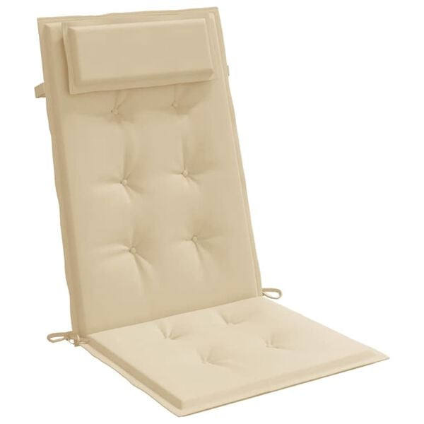 vidaXL Highback Chair Cushions 2 pcs Beige Oxford Fabric