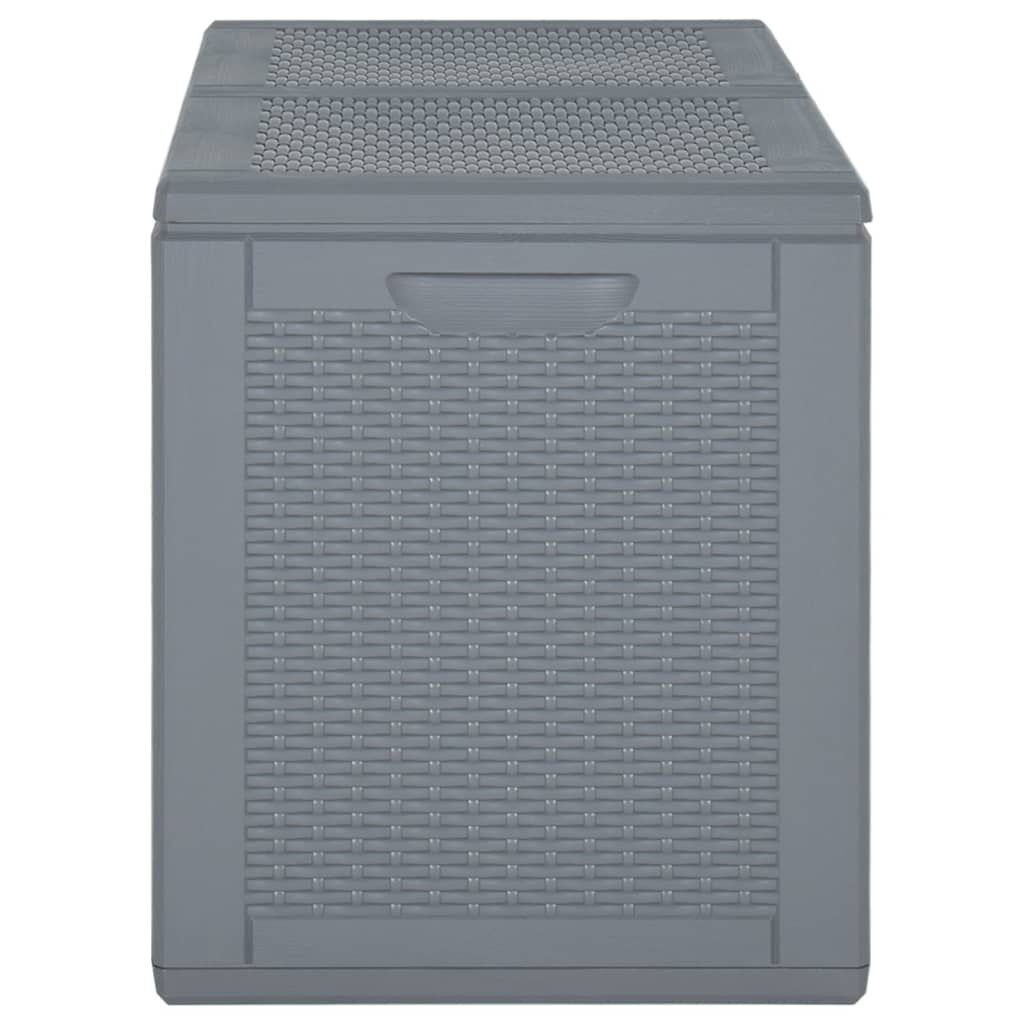 vidaXL Garden Storage Box Grey PP Rattan 180 L