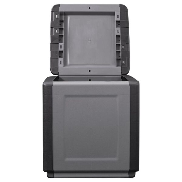 vidaXL Garden Storage Box 54x53x57 cm 130 L Dark Grey and Black
