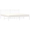 vidaXL Metal Bed Frame without Mattress with Headboard White 193x203cm