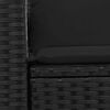 vidaXL Garden Sofa with Cushions 2-Seater Black Poly Rattan