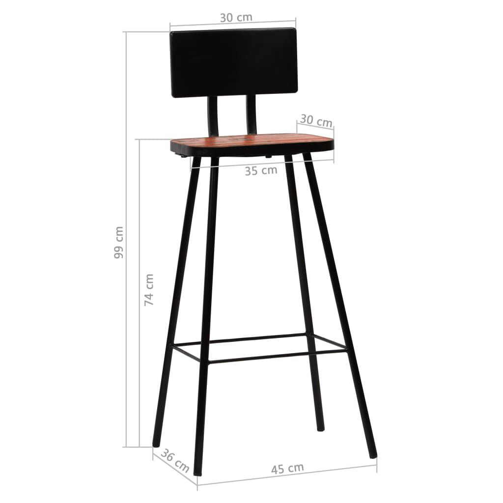 vidaXL Bar Set 7 Piece Solid Reclaimed Wood Multicolour