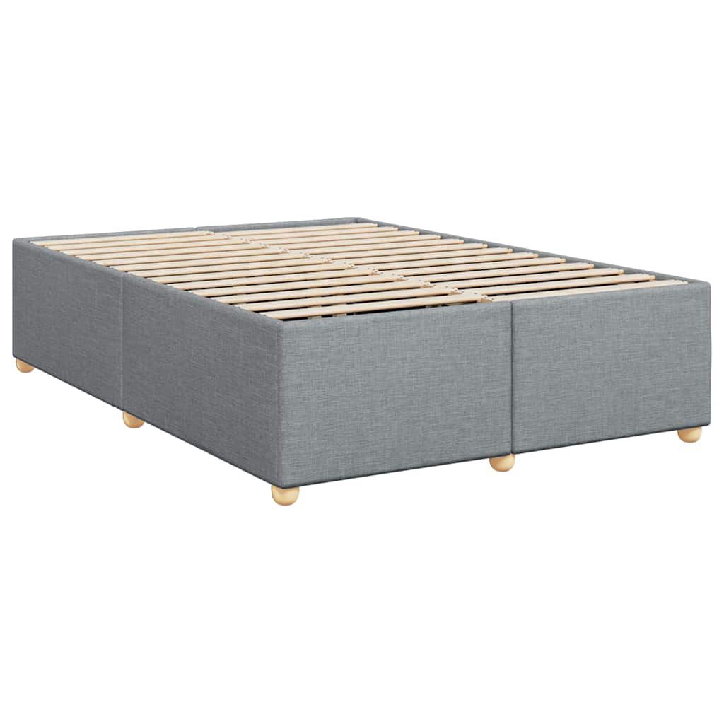 vidaXL Bed Frame without Mattress Light Grey Queen Fabric