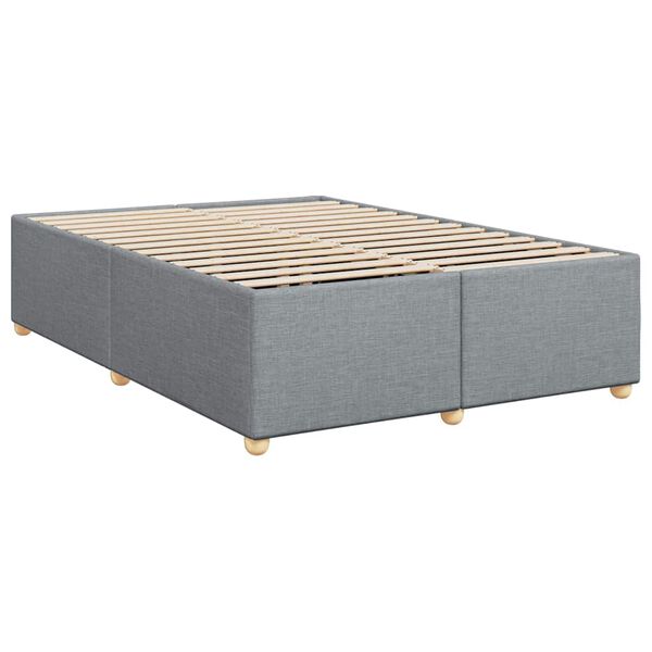 vidaXL Bed Frame without Mattress Light Grey Queen Fabric