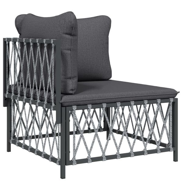 vidaXL 8 Piece Garden Lounge Set with Cushions Anthracite Steel