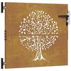 vidaXL Garden Gate 85x100 cm Corten Steel Tree Design