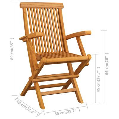 vidaXL 9 Piece Folding Outdoor Dining Set Solid Teak Wood