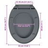 vidaXL Soft-Close Toilet Seat Quick Release Grey Oval