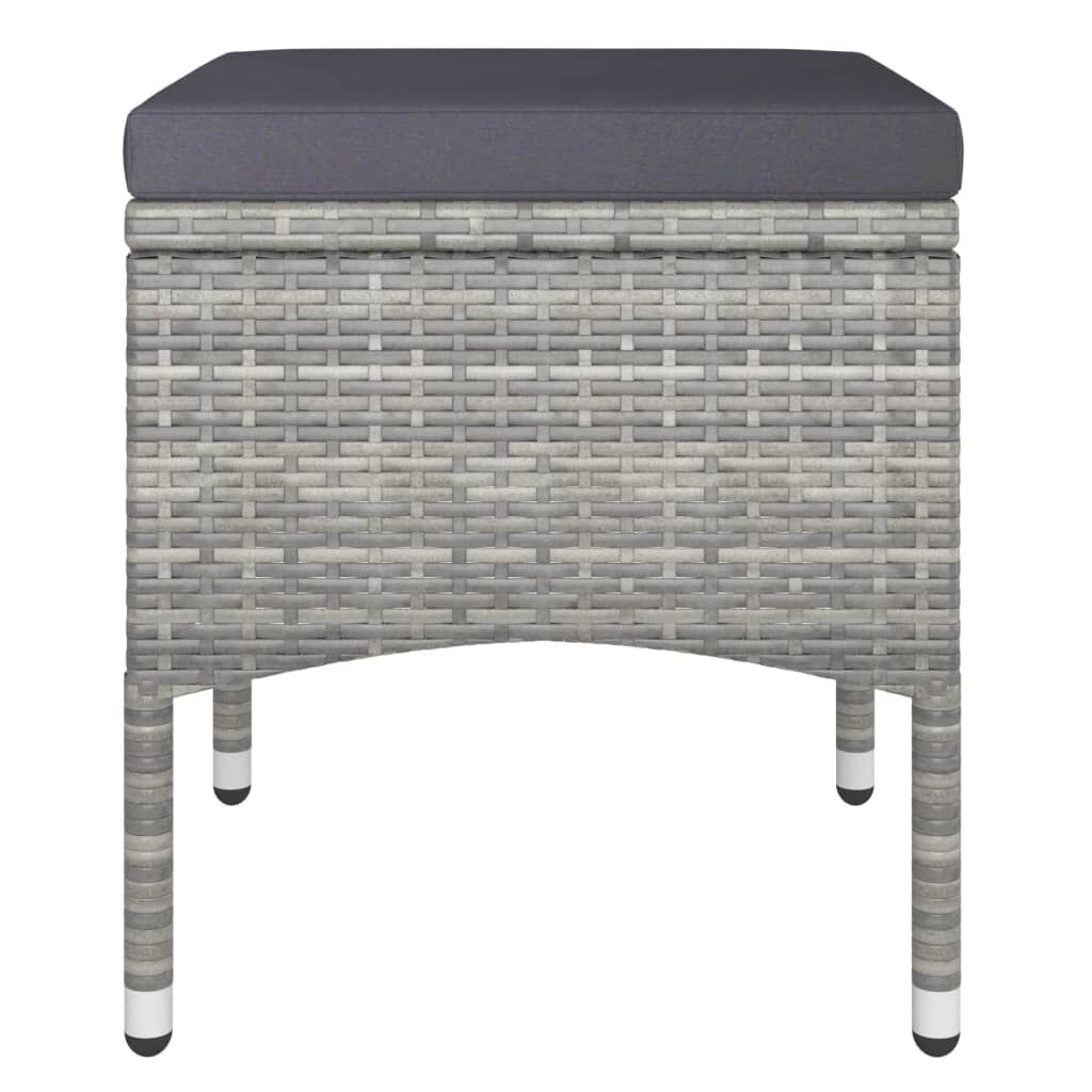 vidaXL 5 Piece Garden Bistro Set Poly Rattan and Tempered Glass Grey