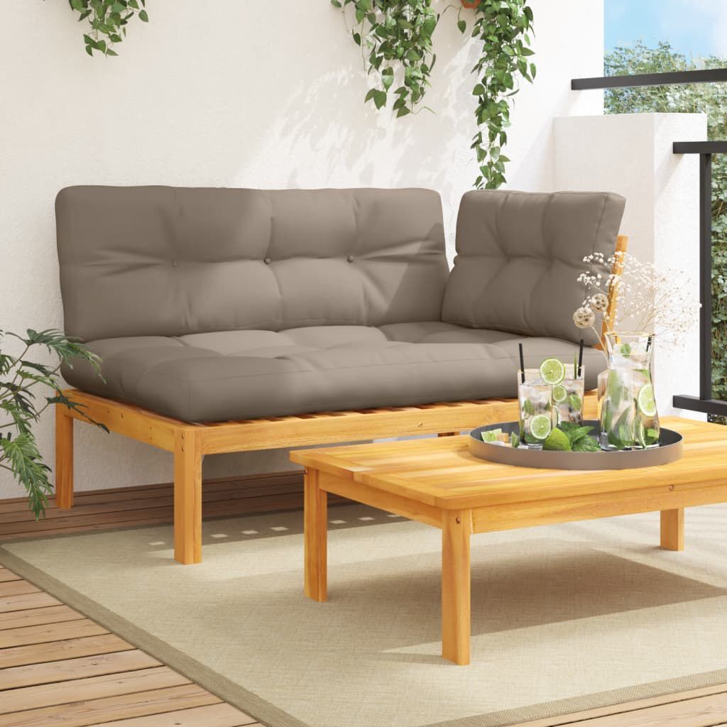 vidaXL Garden Pallet Corner Sofa with Cushions Solid Wood Acacia