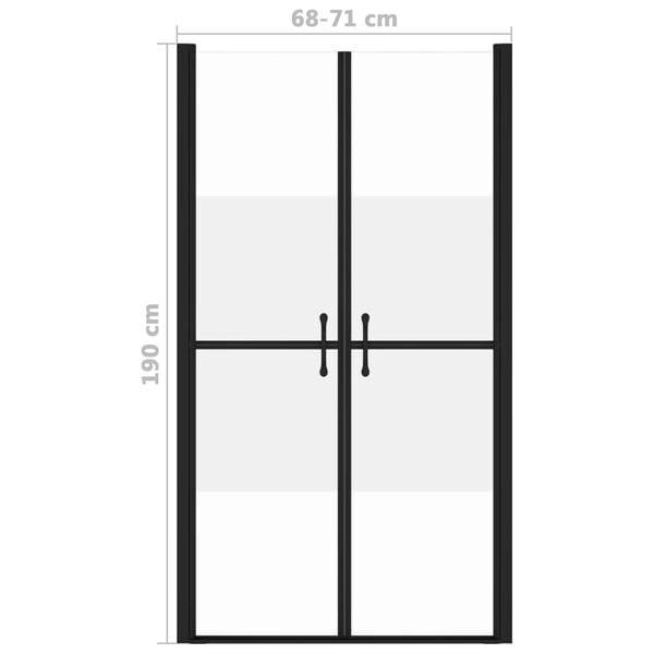 vidaXL Shower Door Half Frosted ESG (68-71)x190 cm