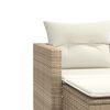vidaXL Garden Sofa 2-Seater with Stools Beige Poly Rattan