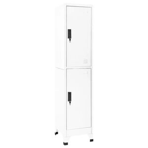 vidaXL Locker Cabinet White 38x45x180 cm Steel