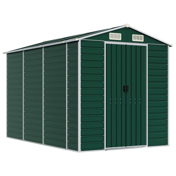 vidaXL Garden Shed Green 191x300x198 cm Galvanised Steel