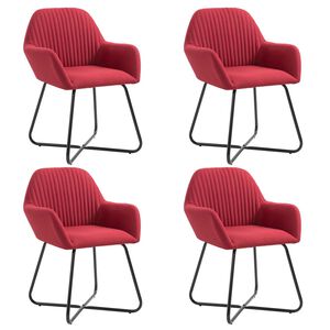 vidaXL Dining Chairs 4 pcs Wine Red Fabric