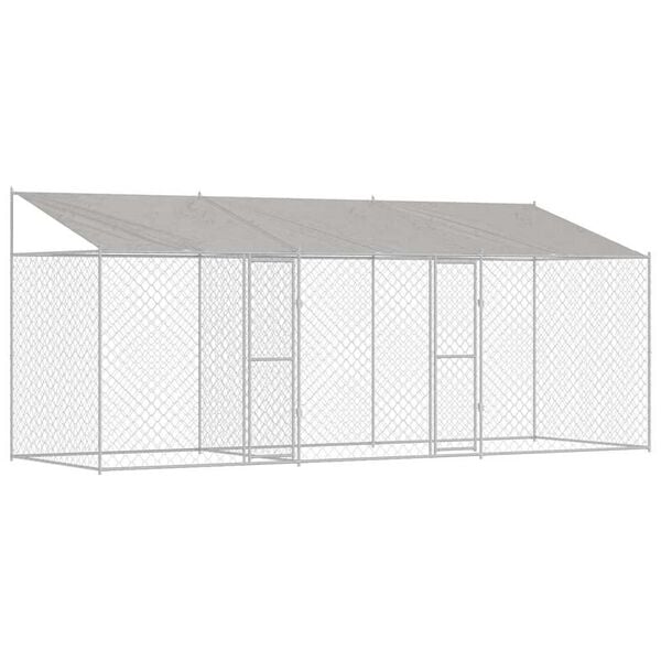 Dog Cage Silver 600 x 200 x 256 cm Galvanised Steel