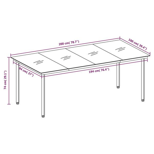 vidaXL 9 Piece Garden Dining Set Grey