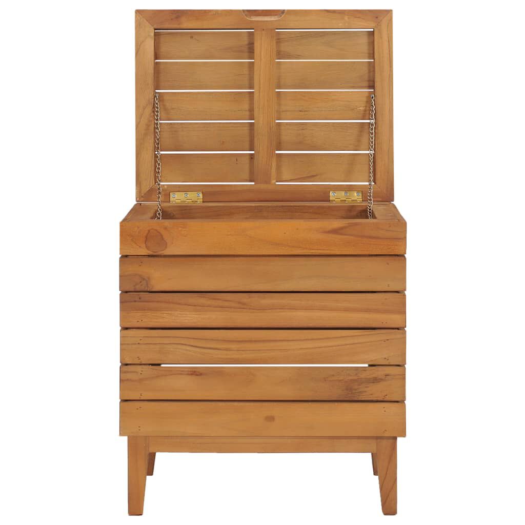 vidaXL Laundry Basket 40x30x45 cm Solid Teak Wood