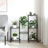 vidaXL Flower Stand with Wheels 83x25x83.5 cm Black Iron