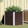 vidaXL Garden Raised Bed Brown 129x129x77 cm Galvanised Steel