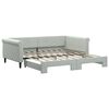 vidaXL Daybed with Trundle without Mattress Light Grey 100x190 cm