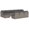 vidaXL 10 Piece Garden Lounge Set with Cushions Grey Poly Rattan