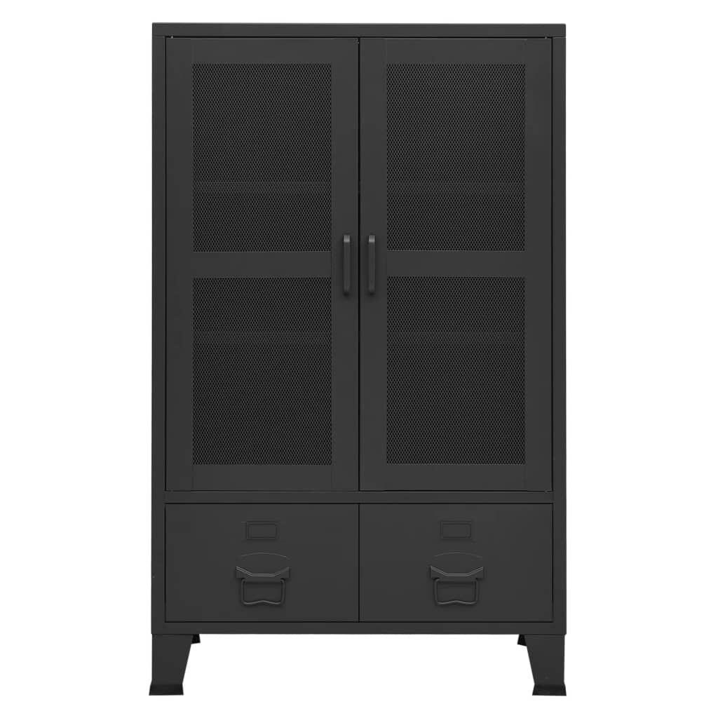 vidaXL Industrial Storage Chest Black Metal