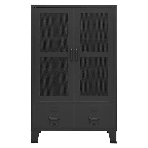 vidaXL Industrial Storage Chest Black Metal