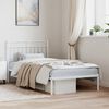 vidaXL Metal Bed Frame without Mattress with Headboard White 100x190cm