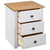 vidaXL Bedside Cabinet White 46x40x57 cm Pinewood Panama Range