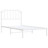 vidaXL Metal Bed Frame without Mattress with Headboard White 100x190cm