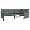 vidaXL Garden Corner Sofa Anthracite Steel and Textilene