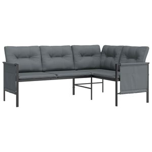vidaXL Garden Corner Sofa Anthracite Steel and Textilene