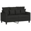 vidaXL 3 Piece Sofa Set with Pillows Black Fabric