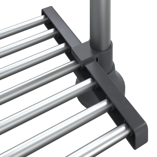 vidaXL Kitchen Shelf 50x25x(50-70) cm Aluminium