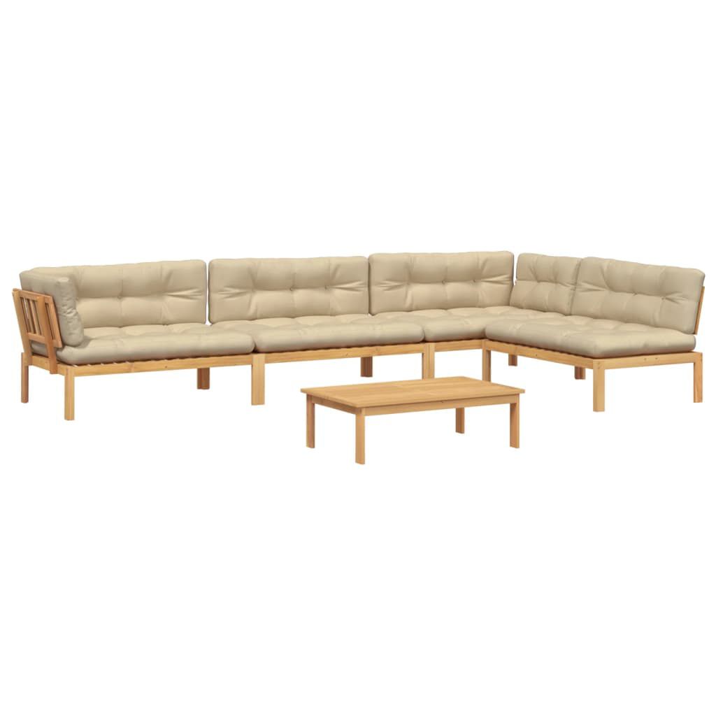 vidaXL 5 Piece Garden Pallet Sofa Set with Cushions Solid Wood Acacia