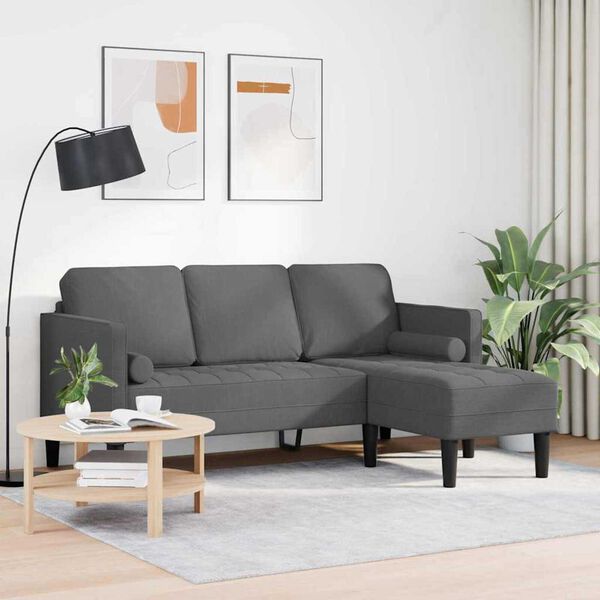 vidaXL Sofa Set Dark Grey 173 x 131 x 67 cm Fabric